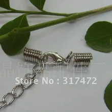 2 мм кожаный шнур застежки с установкой конец цепи 200 компл./лот