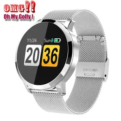 Мой Богу магазин Q8 Смарт-часы OLED Цвет Экран Smartwatch Дамская Мода Фитнес трекер монитор сердечного ритма