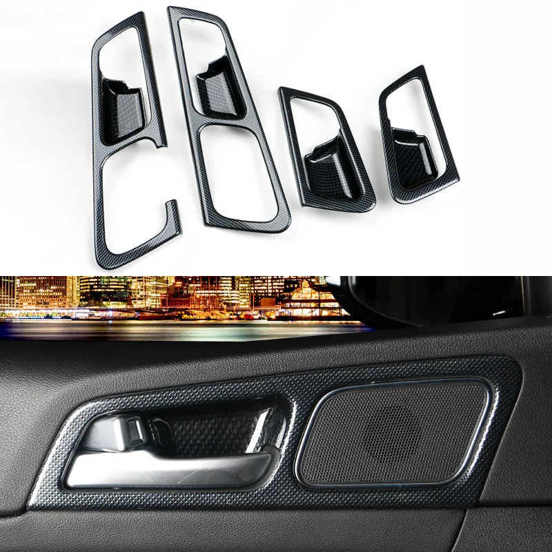 4PCS Carbon Fiber window switch panel cover Tirm For Toyota Highlander 2015-2018
