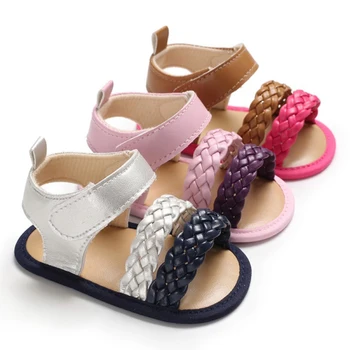 

Baby Girl Sandals Anti-slip Shoes PU Princess Toddler Girls Shoes Soft Sandals