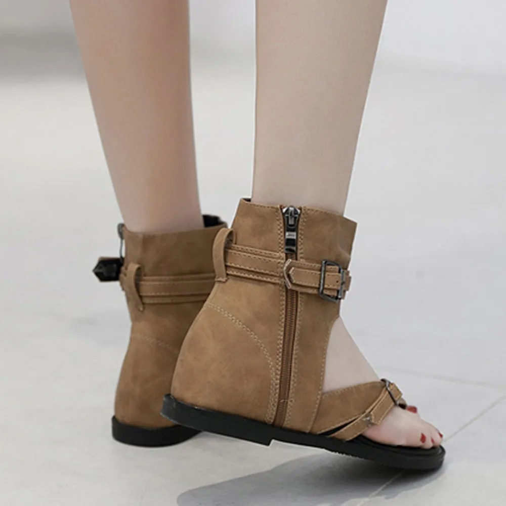 2019 women's sexy sandals belt buckle clip toe high to help slope with Roman ladies platform sandals gladiator sandals 40J2 (13)