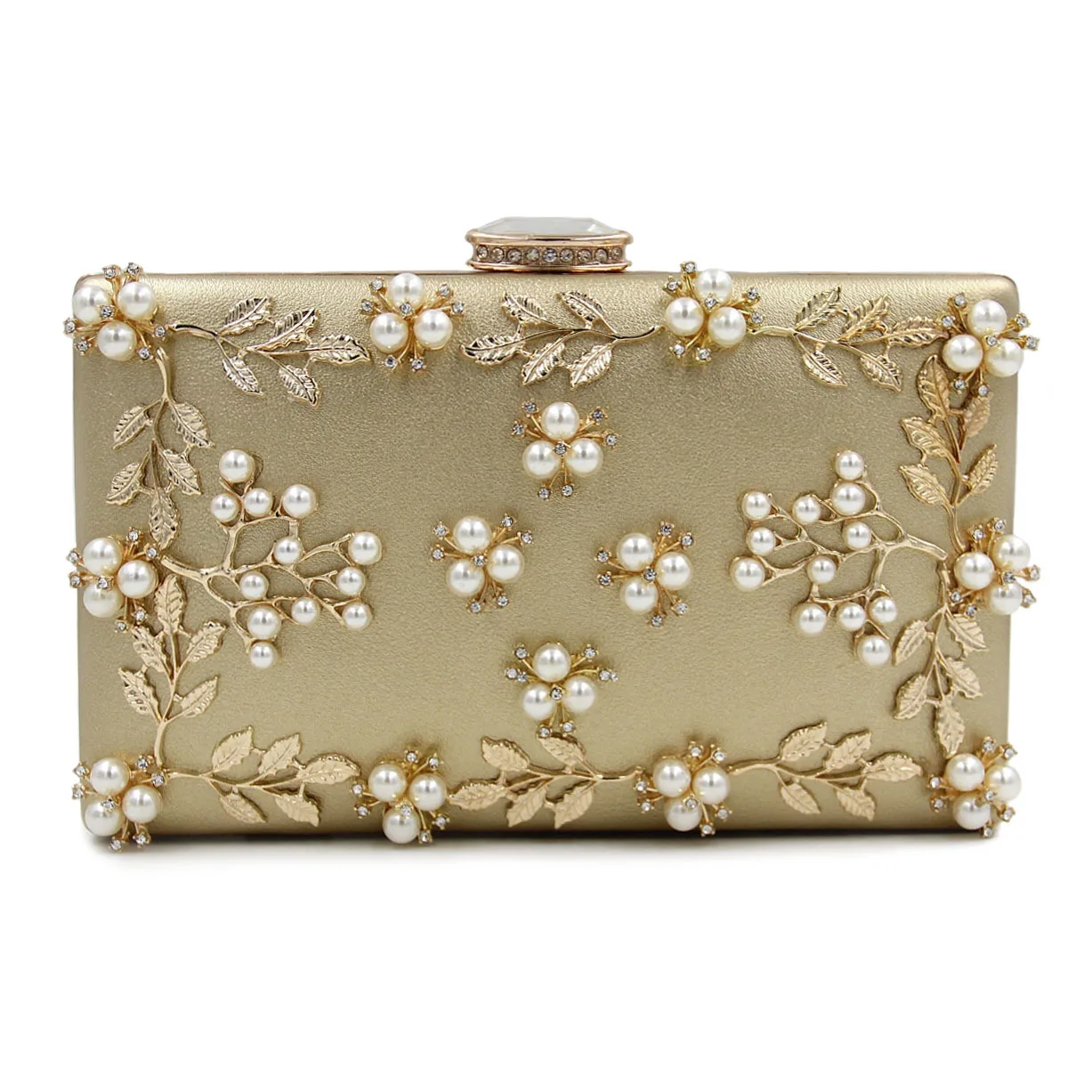 

New Women Pearl Diamond Evening Clutch Bags High-grade Multi-color Beads Embroidery Package Evening Bag For Wedding Party Purses