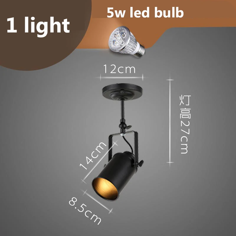 Винтажный Лофт светодиодный светильник для бара Кофейни светодиодный светильник ed одежда промышленный рельсовый светильник GU10 лампа черный потолочный светильник iluminacao - Испускаемый цвет: Синий