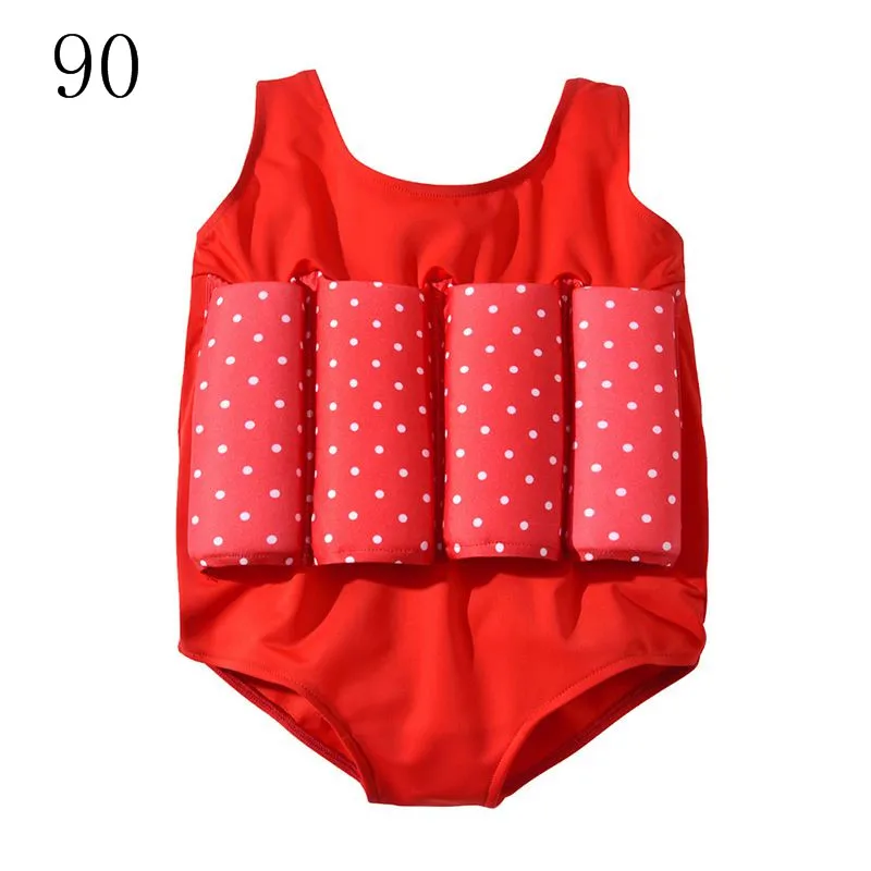 От 2 до 7 лет, детский плавающий купальный костюм, плавающий безопасный купальник, анти-утопление, плавательный костюм для мальчиков и девочек - Цвет: Red-90cm
