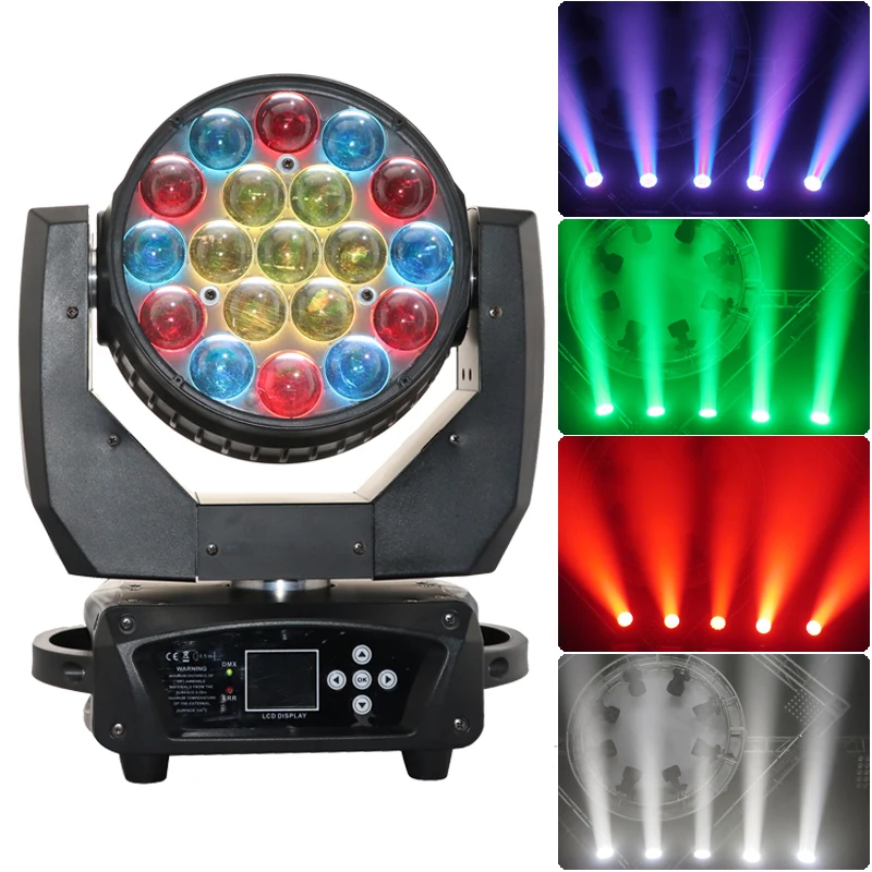 stage light equipment 19X15 zoom led movable head wash high brightness dj show lighting for club bar wedding concert | Лампы и