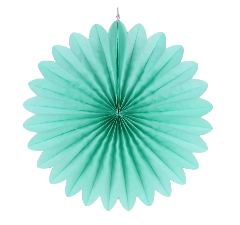 35cm mint tissue paper fan