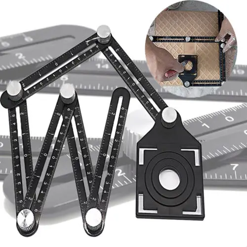 

Multi-Function Ruler Movable 6-Fold/4-Edge/4-Square/Multi-Angle Folding Ruler