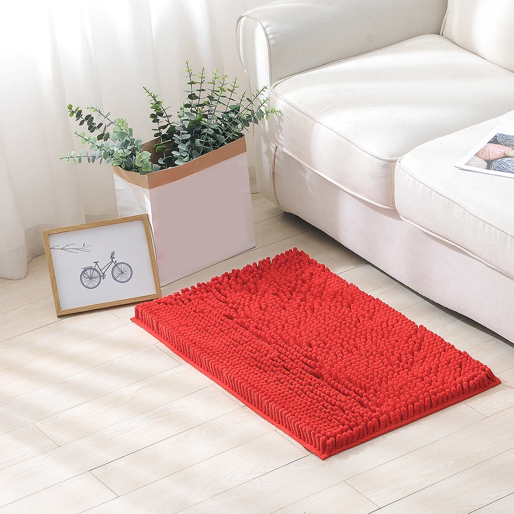 Non-slip Ванная комната портянка ковер коврик из мягкой синели однотонные лохматый кухня Холл Гостиная Спальня коврик