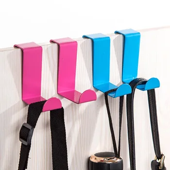 

Pack Of 2 Stainless Steel Over The Door Hooks Z-shaped Reversible Clothes Hanging Hooks For Office Bathroom Kitchen Cabinet Draw