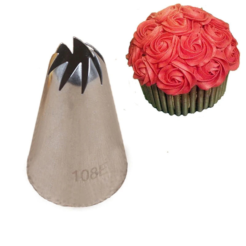 108E Rose Nozzle Icing Piping For Cake Decorating Fondant Cream Pastry