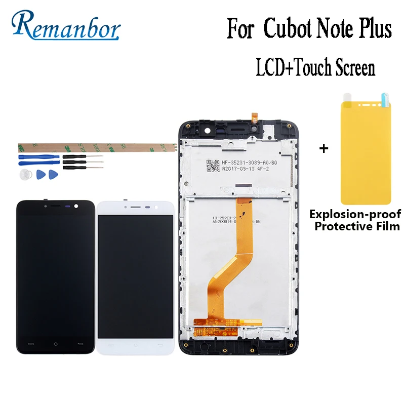 

Remanbor For Cubot Note Plus LCD Display And Touch Screen With Frame 5.2 Inch For Cubot Note Plus Repair Parts+Tools +Film