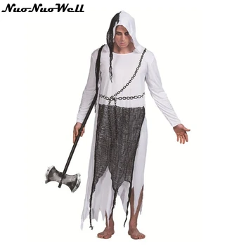 

New Hot Men's Devil Costumes Halloween Hooded Evil Horror Demon Costume Robe Halloween Cosplay Carnival Party Costumes