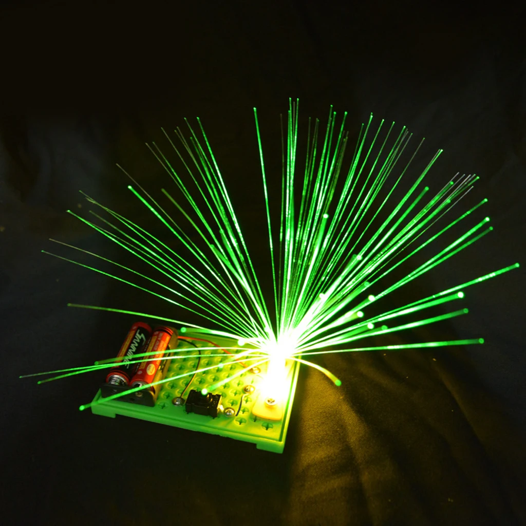 Kids Science Experiment Kits - DIY Electric Electrostatic Snow & Colorful Fiber Optic Lights Model Toy, Creative Toys