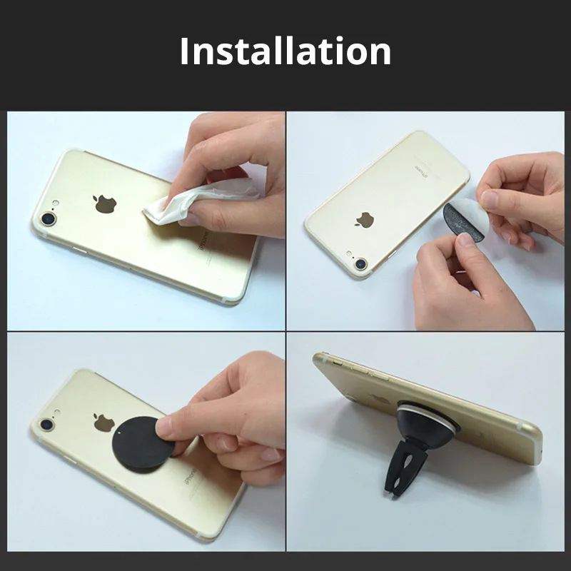mobile phone stand for desk Universal Magnet Holder Accessories Replacement Metal Plate Magnetic Car Phone Holder Metal Plate Iron Plate With Adhesive cell phone stand holder