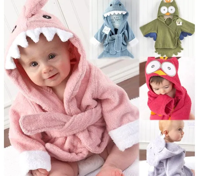 Hot Fashion Children's 5 Style Cute Animals Bathrobe Kids Robe for Boys
