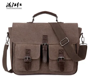 

MANJIANGHONG Office Man Briefcase Bag Casual Business Men's Bag Documents Canvas Shoulder Bag Messenger Bags Rucksack