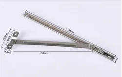 12-inch Casement Window Horizontal Support: Sliding Stainless Steel Wind Bracing with Mobile Limiting Stopper, 298x14mm