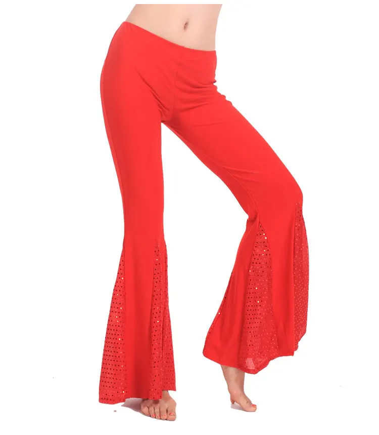 Египетский Болливуд 6 цветов брюки для танцев юбки качели юбка танец живота племенные брюки профессиональные индийские штаны для танца живота - Цвет: Красный