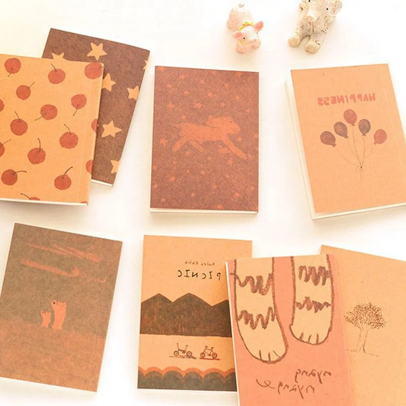 

12.5*9cm Vintage Pastel Drawing Pastels Pockets Notepad Lovely Pocket Notebook Stationery Supply Random Style