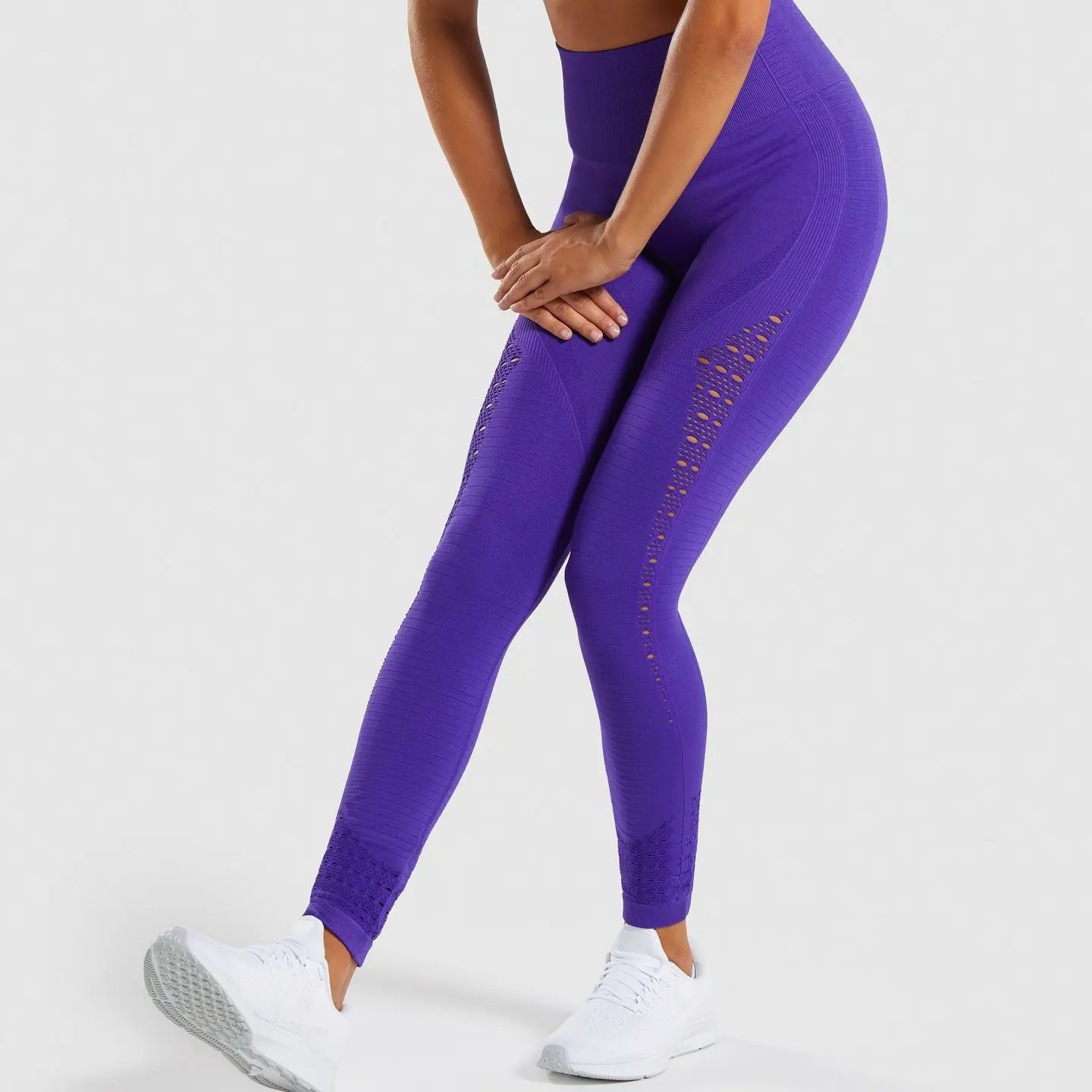 Бесшовные женские леггинсы с эффектом пуш-ап, штаны для йоги с высокой талией, обтягивающие леггинсы, женские леггинсы для занятий спортом и фитнесом - Цвет: indigo