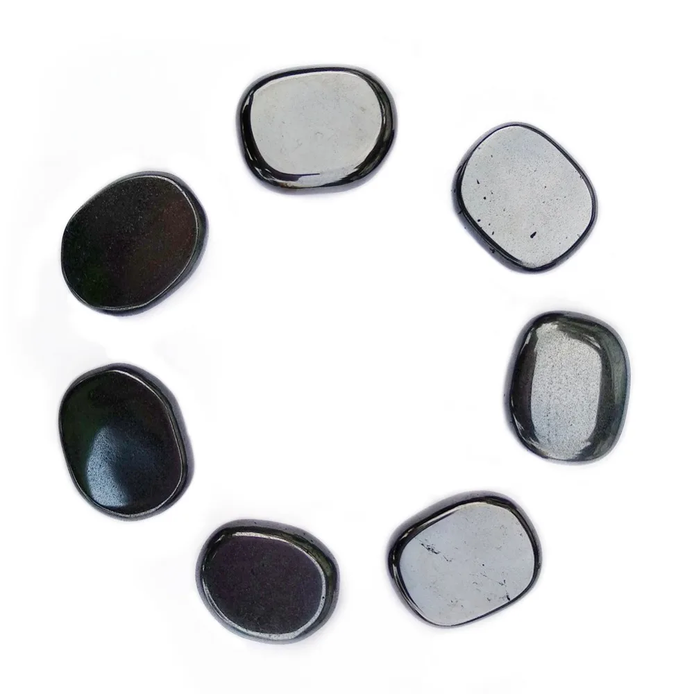 

Natural Hematite Palm Stones Set of 7 Reiki Healing Crystals Chakra Stones Feng Shui Home Decoration Cristal