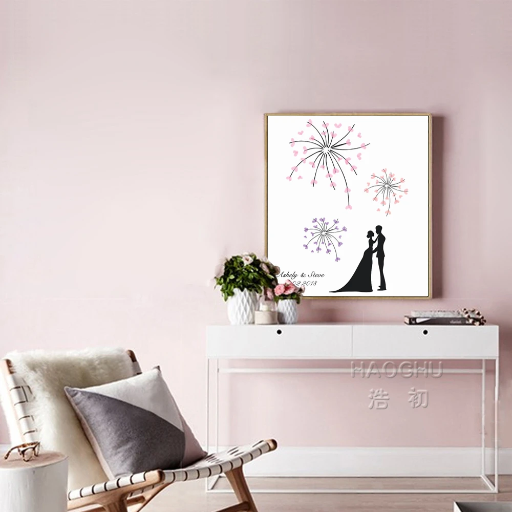 Haochu Sparklers Fireworks Canvas Fingerprint Tree Signature