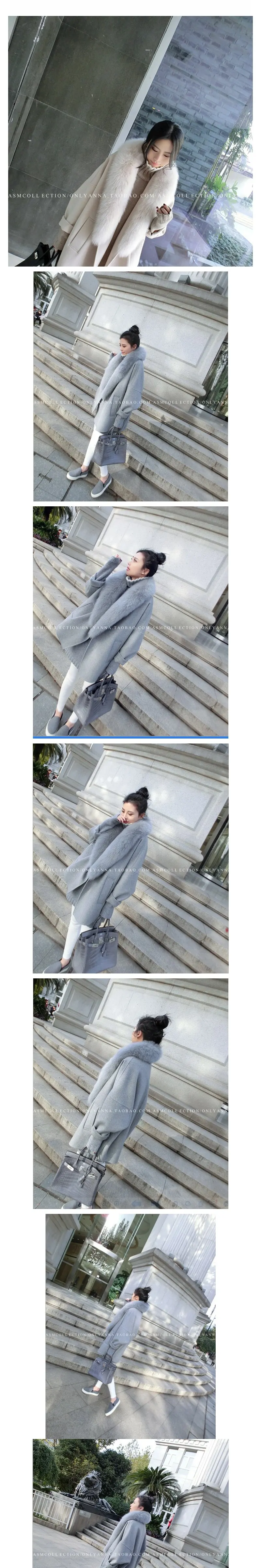 Новое осенне-зимнее женское Шерстяное Пальто, теплое свободное кашемировое Женское пальто большого размера, одноцветное модное шерстяное пальто средней длины CW177