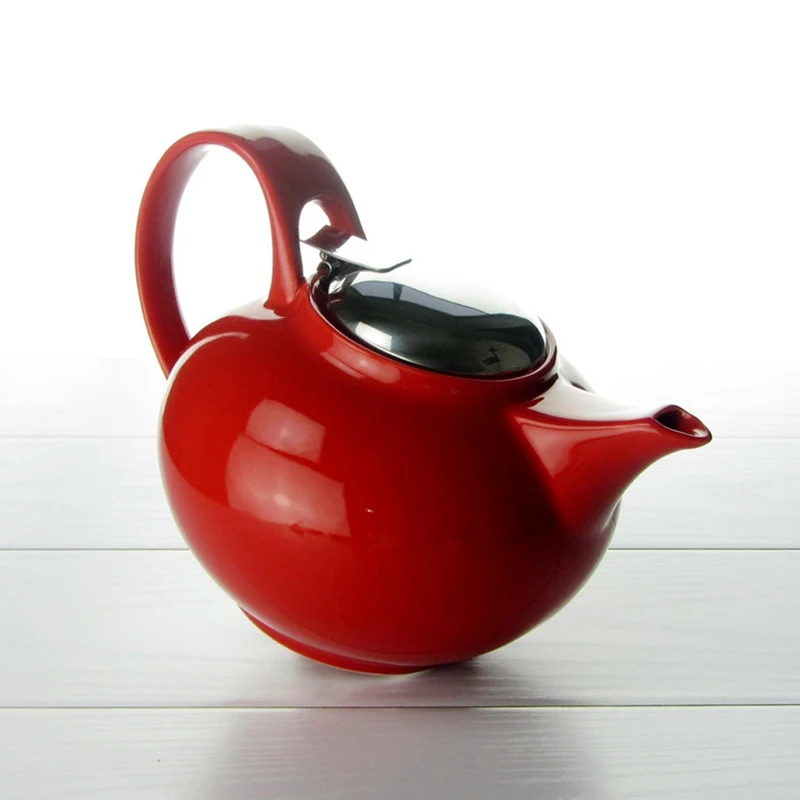 

High quality Red ceramic Flower Tea Pot 900ml,Coffee TeaCup Teapot Tea Leaf Herbal Coffee Bottle High capacity Practical pot