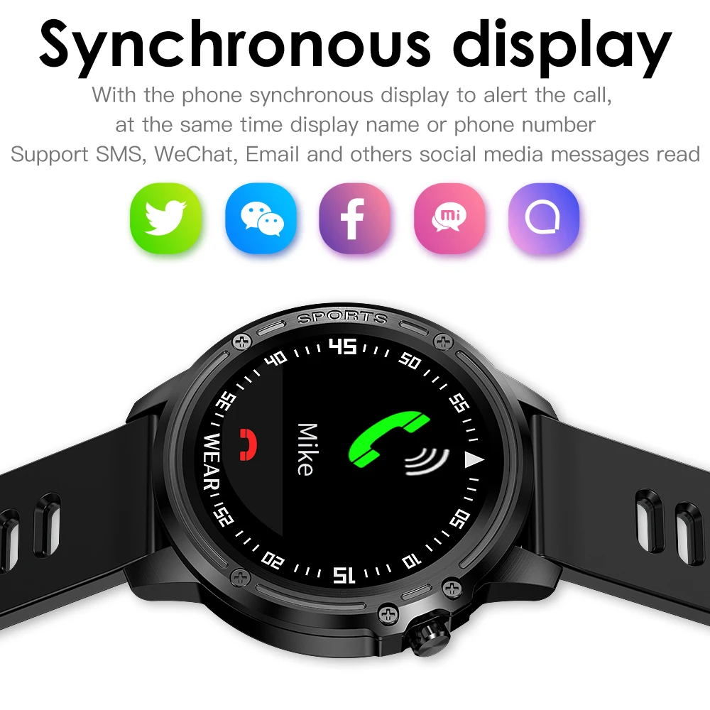 L8 Smartwatch полный сенсорный экран ECG+ PPG O2 IP68 спортивная модель Bluetooth погода кровяное давление Пульс Смарт-часы для фитнеса