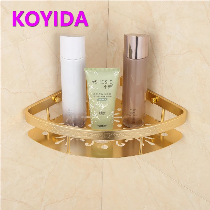 Koyida Aluminum Bathroom Shelf Corner Shower Caddy Single Tier