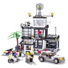 6725 KAZI городская серия-полицейский участок, модель, строительные блоки, Классические Обучающие фигурки, игрушки для детей, рождественский подарок