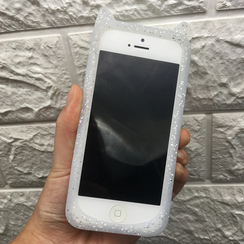 Для iPhone 5 5S SE чехол 3D Милые Мультяшные животные борода блестящие кошачьи уши