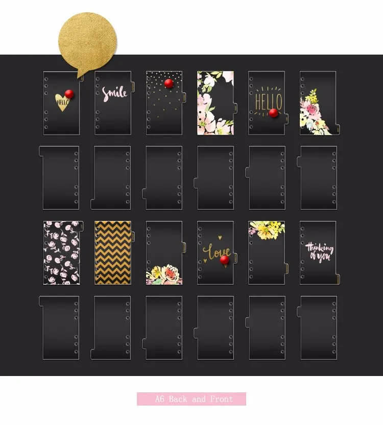 6 Dokibook Hello Dream Spring Series Divider for Notebook Diary  A5A6 Agenda Organizer Planner Transparent Index Paper 12pcset