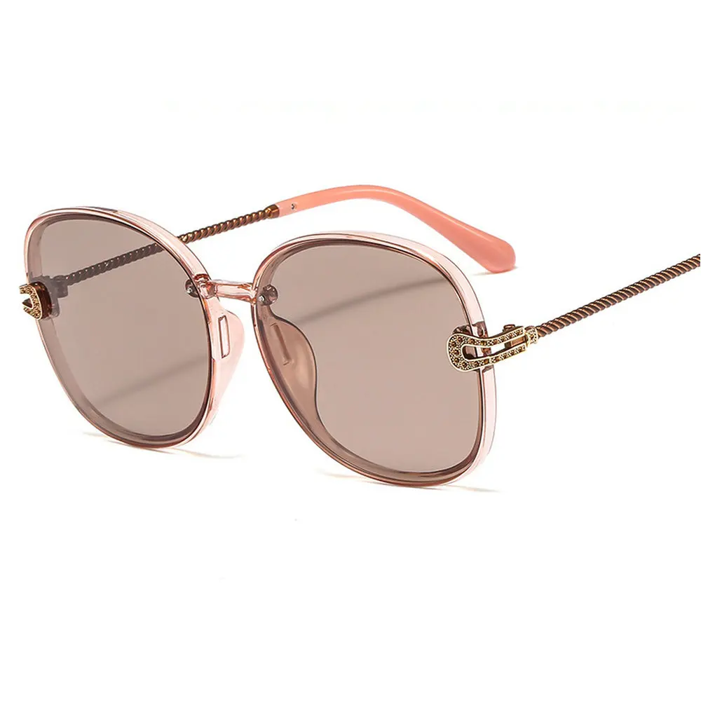 Роскошные женские крупные солнцезащитные очки со стразами модные блестящие алмазные солнцезащитные очки с большой оправой винтажные брендовые дизайнерские солнцезащитные очки - Цвет линз: brown