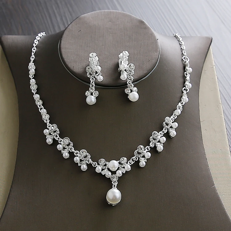 Wedding Sets for Women Bling Bride Hair Accessories Tiaras Earrings Necklace Wedding Jewelry Sets (6)