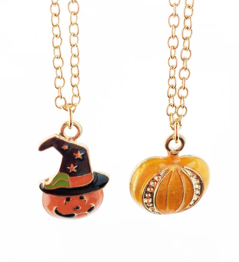 Лучшие друзья BFF кулон бисер цепь ожерелье Hallowmas Pampkin шляпа Дети Ювелирные изделия