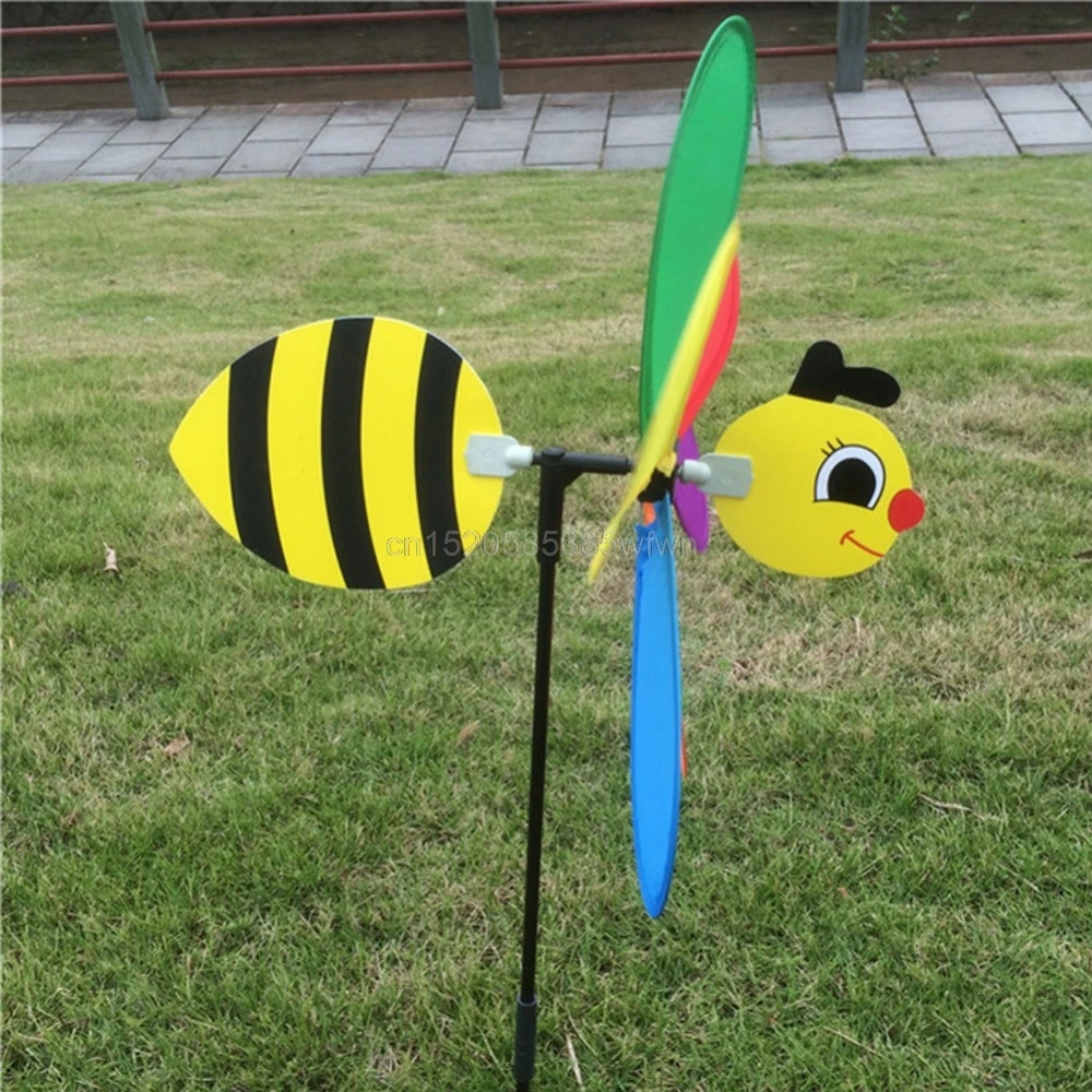 Красочные 3D насекомое большое животное пчела Божья коровка ветряная мельница ветряная прядильщица для сада уличные Классические игрушки Прямая поставка