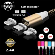1 м 2 м 3 м Магнитный Micro USB/type C/IOS кабель для зарядки и передачи данных для iPhone X 5S SE 6 6 S 7 8 Plus для Samsung GS6 S7 S8 S9 Plus