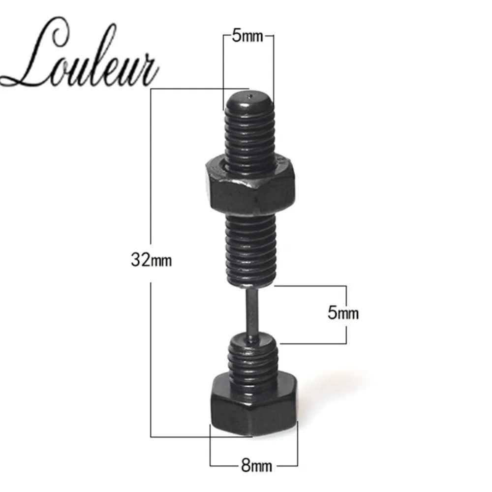 Louleur Панк Мода Золото Черный Цвет Нержавеющая шпилька-Сережка для пирсинга для женщин и мужчин пирсинг уха Модные ювелирные изделия