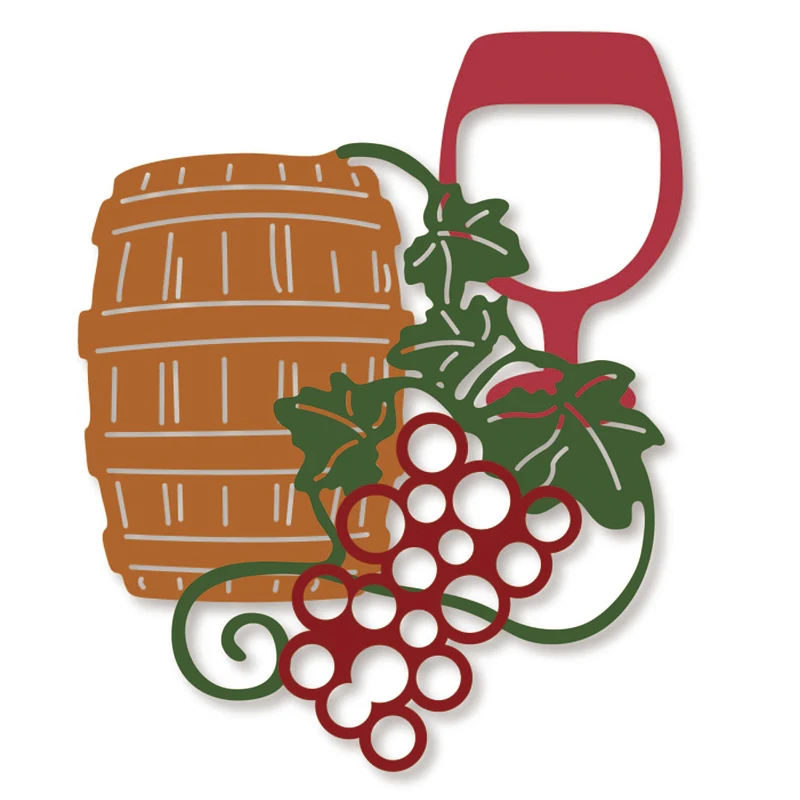 

Viner Grape Wine Can Frame Metal Cutting Dies DIY Scrapbooking Embossing Album Paper Card Making Craft dies New 2019 Dies Cut
