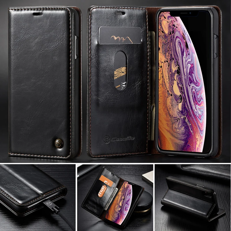 Для iPhone 11 Pro Max чехол CaseMe Магнитный откидной кожаный бумажник подставка чехол для iPhone Xs Max XR XS X чехол для iPhone 8 7 6s Plus