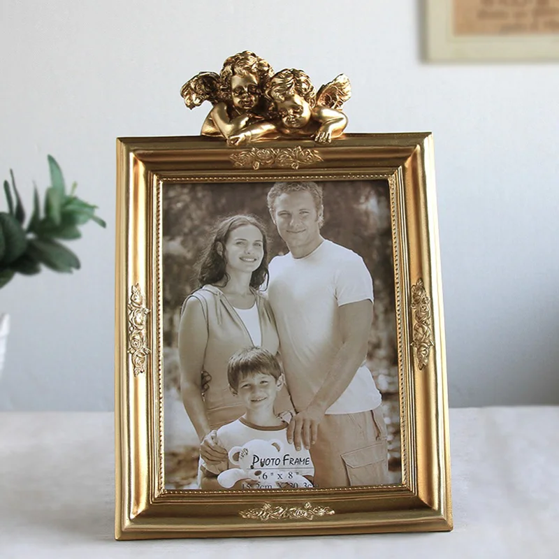 Ретро серебристо белая смоляная фоторамка креативная для украшения дома рамка