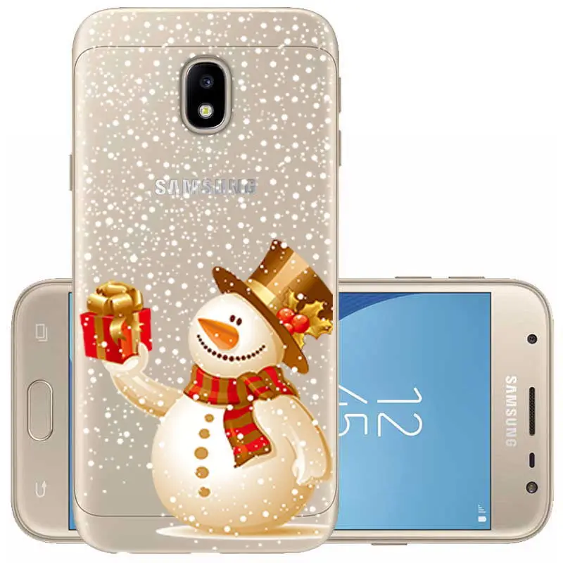 Christmas Reindeer Santa Claus Clear Soft TPU Case Cover For Samsung J3 J7 J5 2017 J4 J6 J8 2018 Silicone TPU Coque For Samsung  (2)
