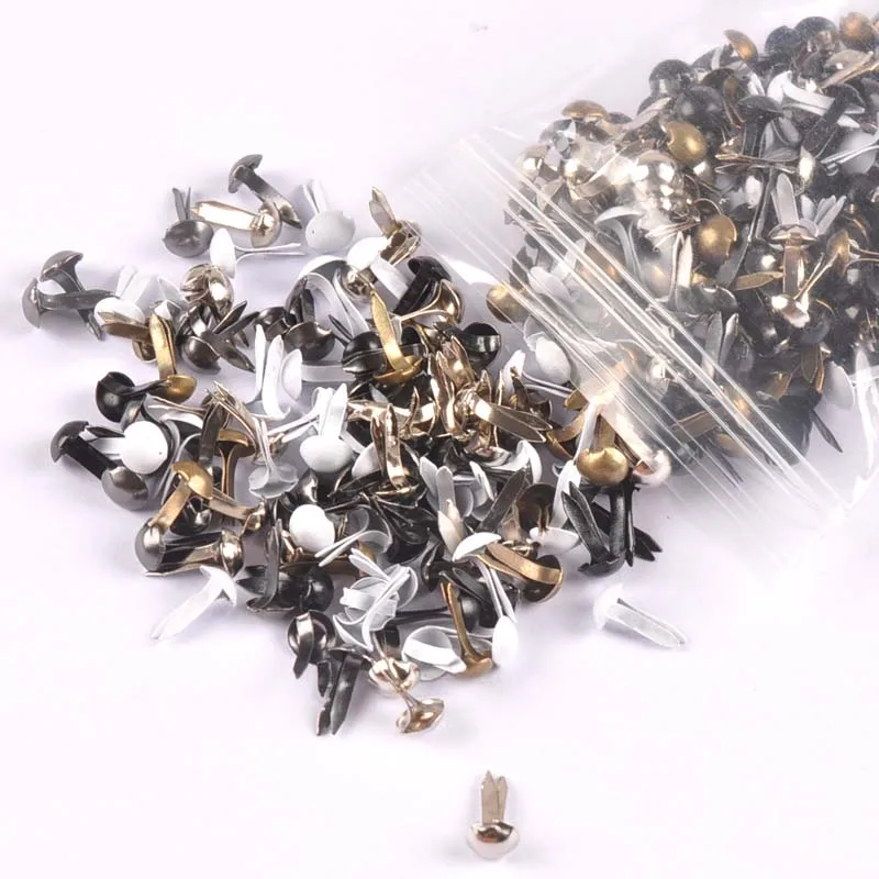 Description Picture 3 of item100PCs mixed Round vintge Brad Scrapbooking Embellishment Fastener Brads Metal Crafts For Diy handicrafts Decoration CP2147