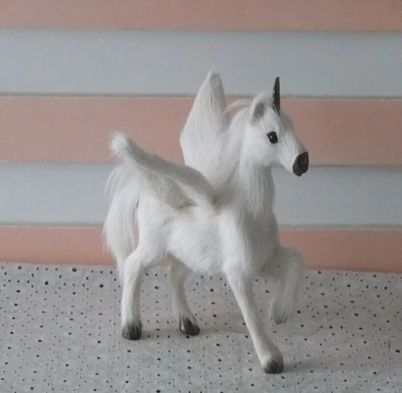 new Simulation unicorn toy polyethylene&ampfurs wings Pegasus horse model gift about 16x15cm y0362 | Дом и сад