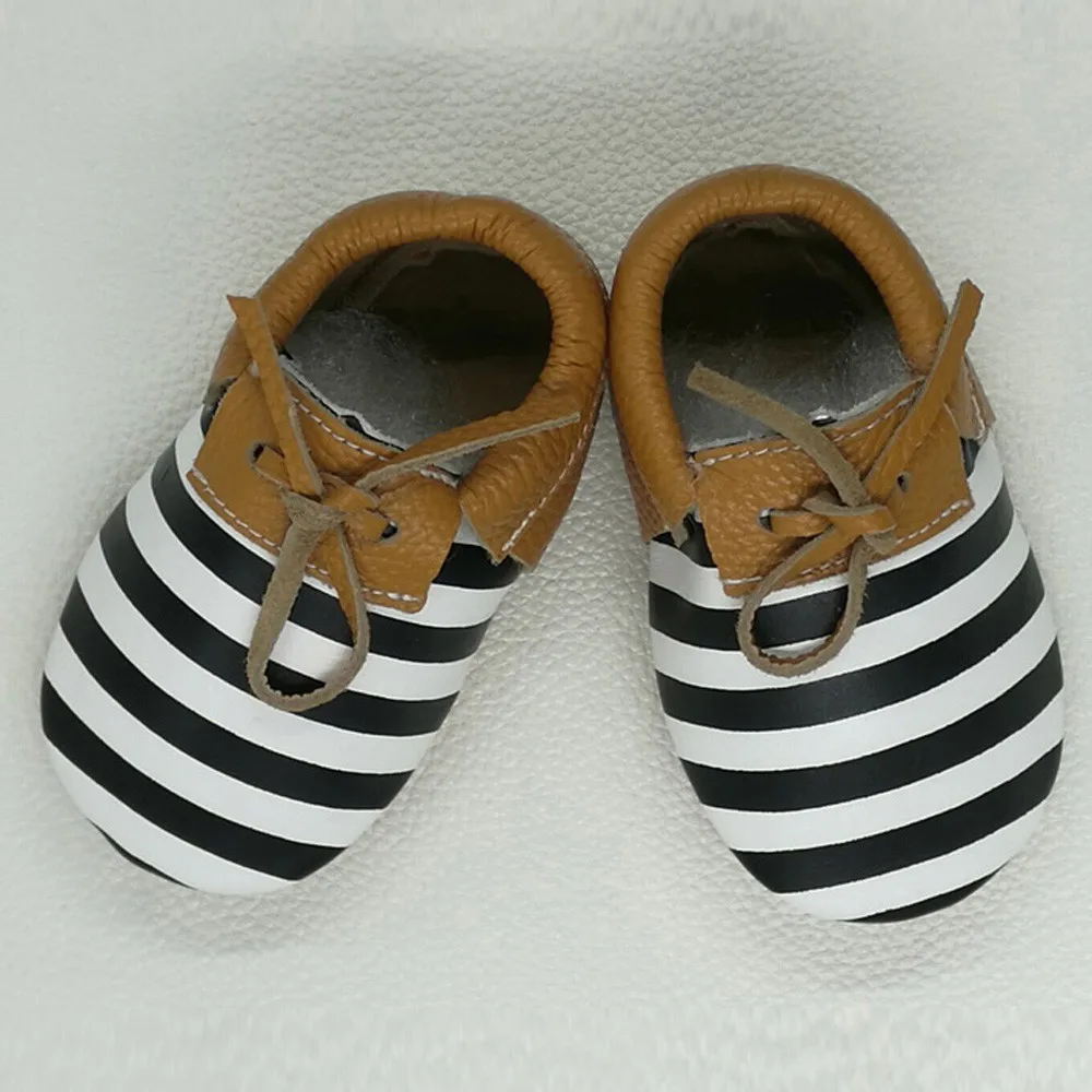

ARLONEET Baby Shoes Girl Boy Soft Shallow Striped Baby Shoes First Walkers Baby kids Toddler Summer Tie Leather Shoes