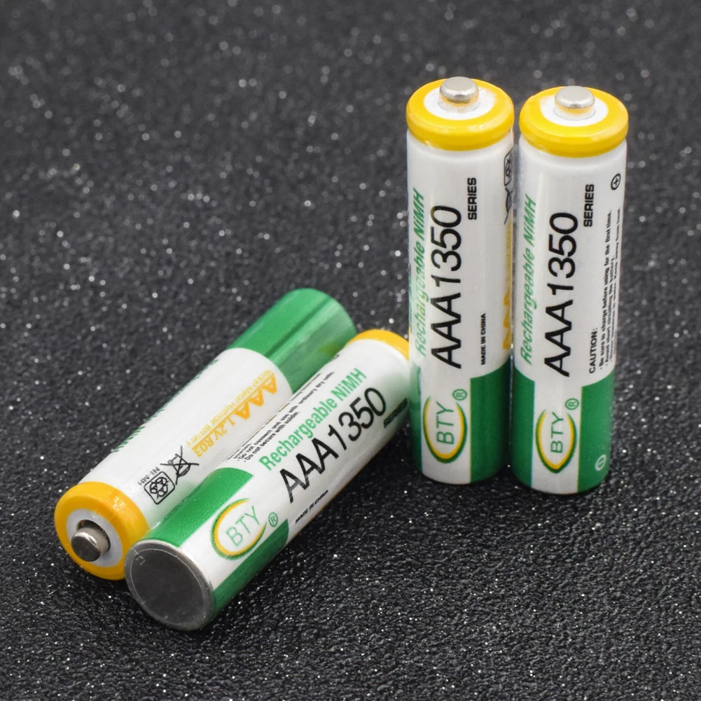 4PCS Postuman большая мощность AAA аккумуляторная батарея 1,2 V AAA 1350mAh большой объем перезаряжаемые батареи HR03/AM4/LR3 Ni-MH ячейка - Цвет: 4PCS