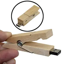 8GB 16GB 32GB Wedding gift Wood clothespin Clamp Natural USB 2.0 Memory Flash Drive Original Gift