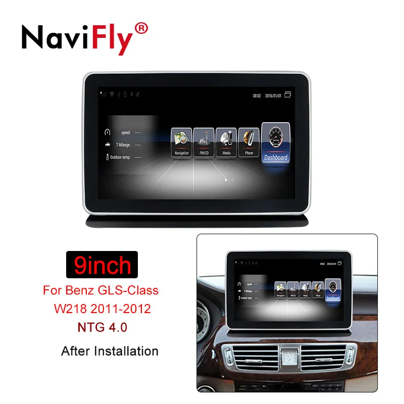 Navifly 9 дюймов HD экран Android автомобильный медиа gps плеер для Mercedes Benz CLS класс W218 2011-2013 с 4G SIM карта wifi радио bt