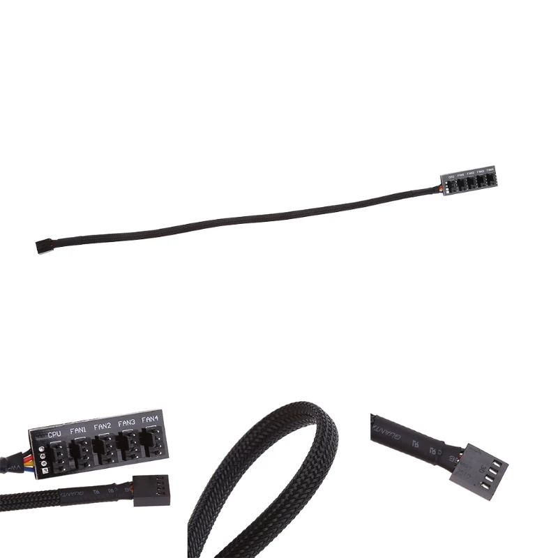 

1 To 5 4-Pin Molex TX4 PWM CPU Cooling Fan Splitter Adapter Braided Power Cable -B116